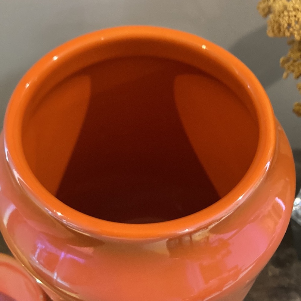 Rae Dunn BUGS AND HISSES Halloween Canister in Orange Iridescent Luster Jar 👻🎃 - Picture 9 of 11